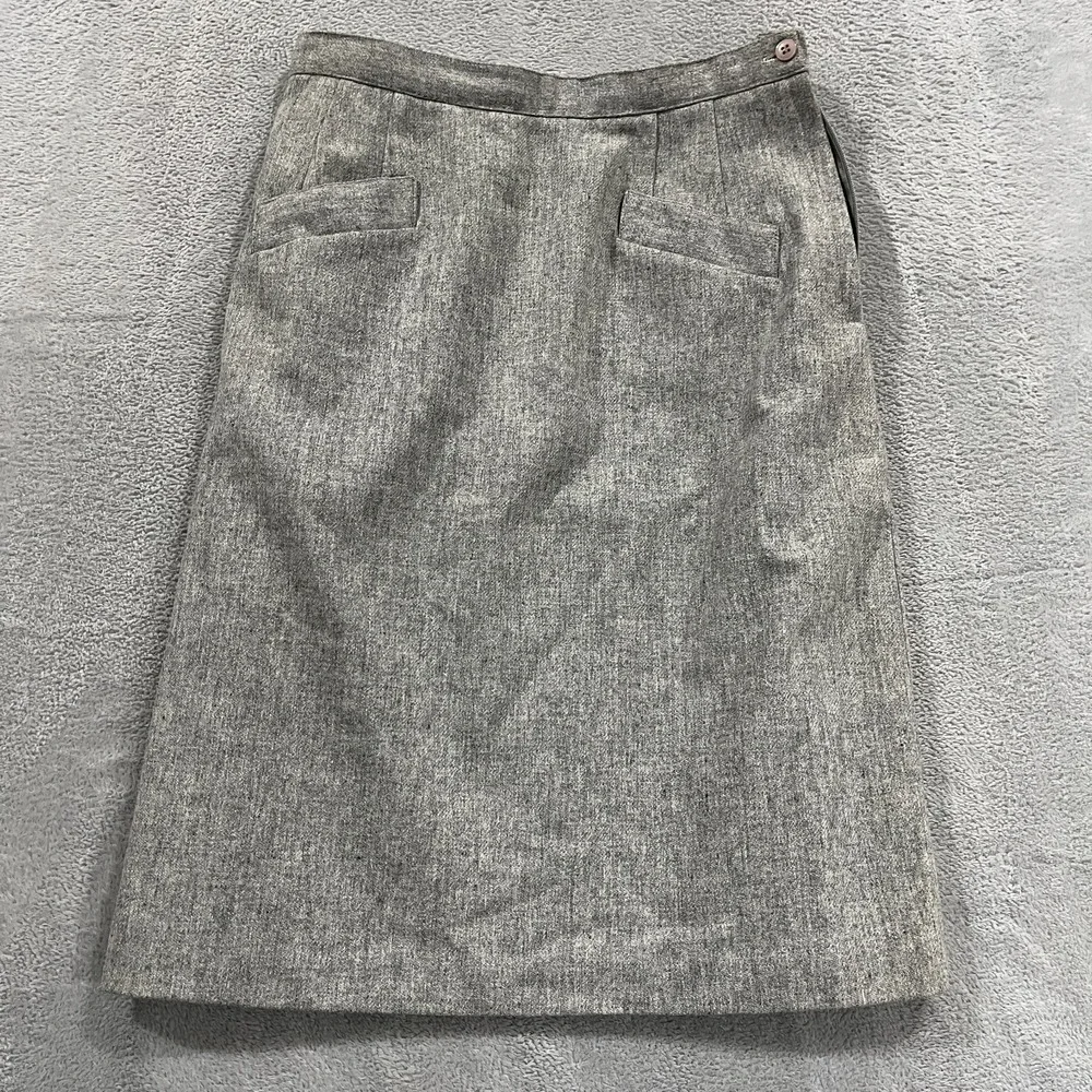 Vintage Toffs Wool Skirt Women's 14 Gray Midi‎ Gray 90s Academia Career